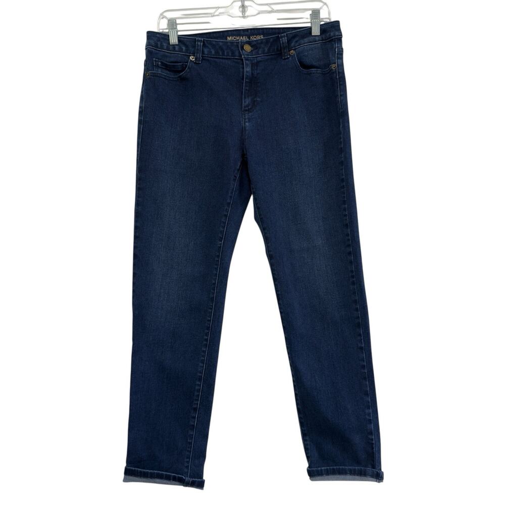 Michael Kors Dark Wash Boyfriend Jeans Sz 6 Stretch Casual Normcore Closet Stapl